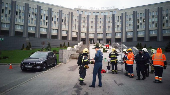 Пожар 12 мая в реанимационном отделении больницы Святого Великомученика Георгия в Санкт-Петербурге