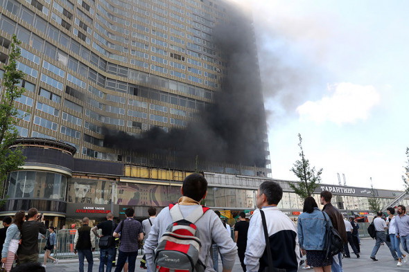 Пожар 3 августа в бизнес-центре "Обновление Арбата", г.Москва