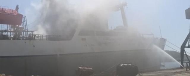Пожар 9 июля в машинном отделении пассажирского судна Brompton San в Охотском море