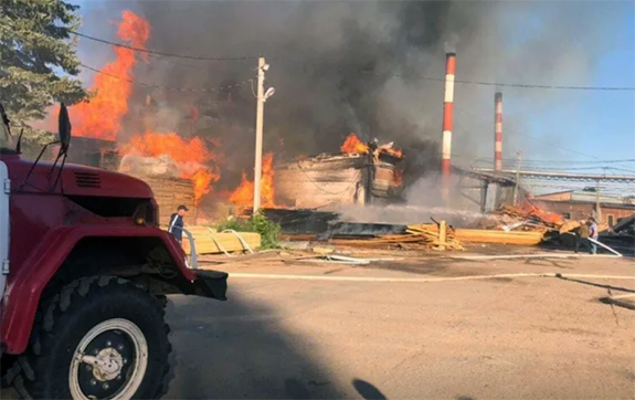 Пожар 17 июня на фабрике пиломатериалов во Владимирской области