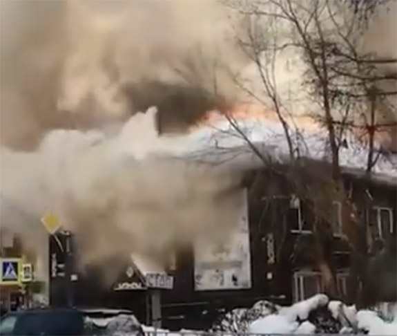 Пожар 10 февраля в вечерней школе Горно-Алтайска